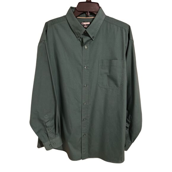 Edward’s Green Button Down Long Sleeve Casual Dress Shirt Men’s Size XL - Picture 1 of 9